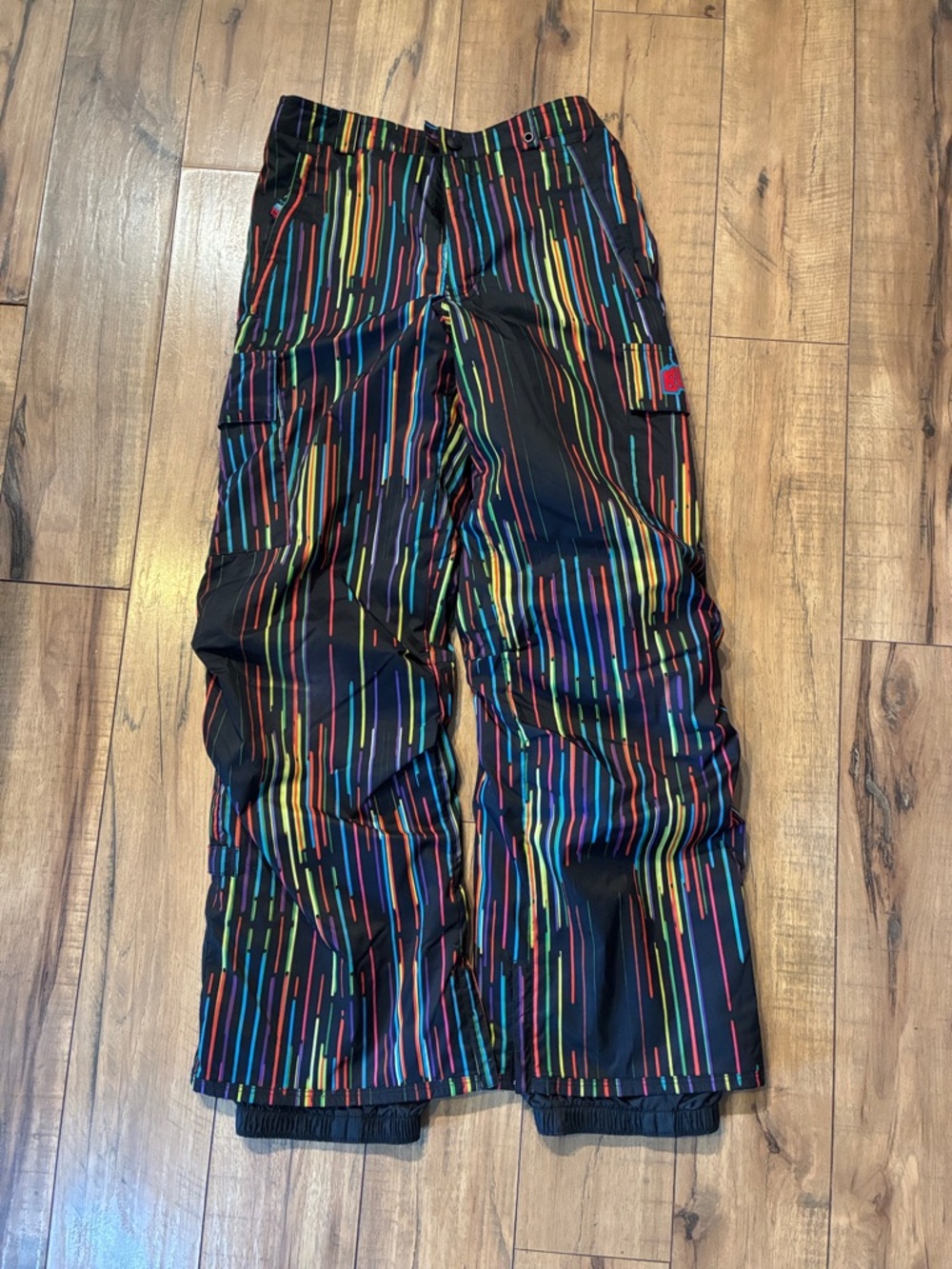 Youth Burton Snowboard Ski Black Rainbow-Stripe Snow/Ski Pants
